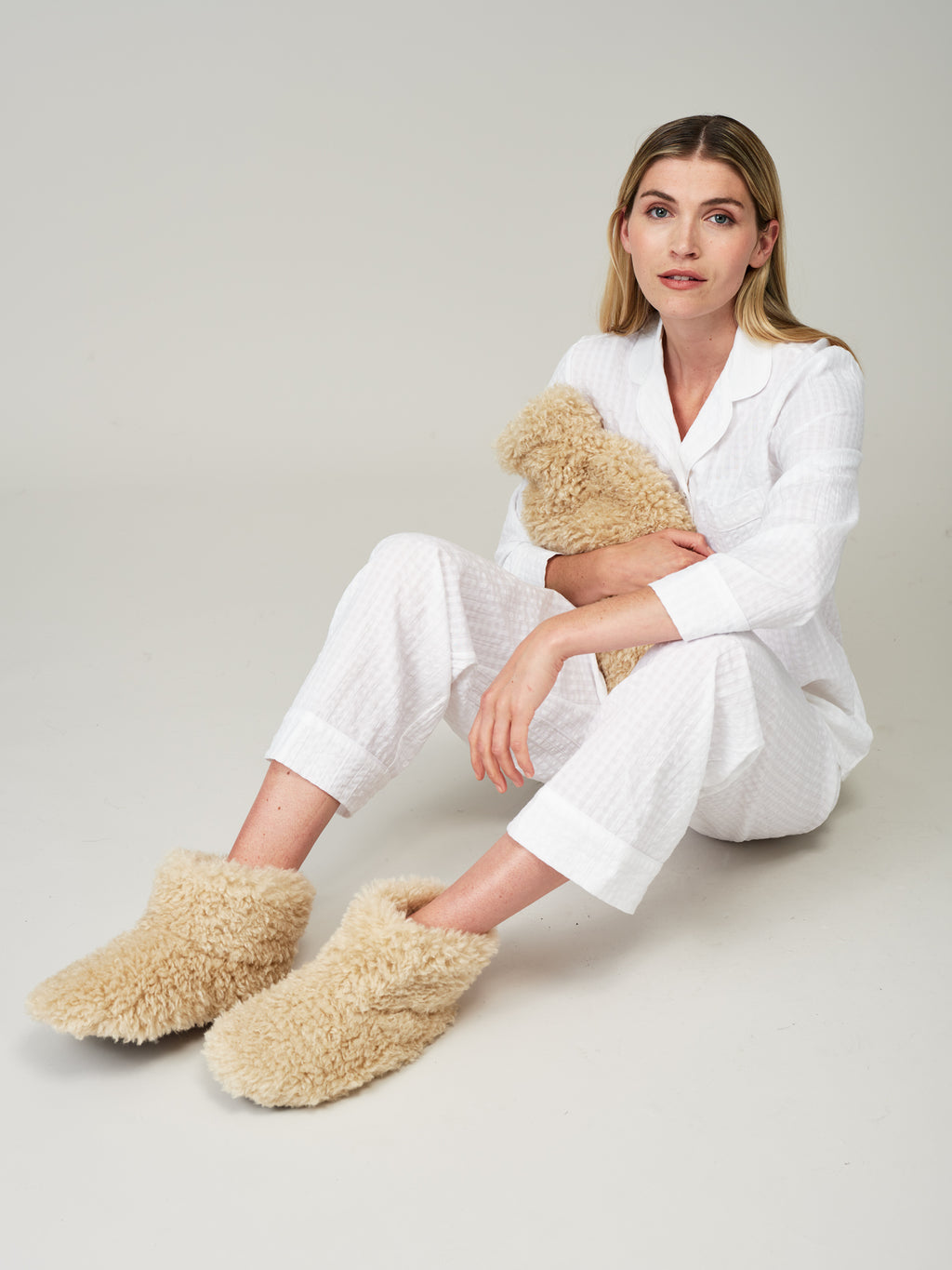 Faux Fur Slipper Boots By Helen Moore