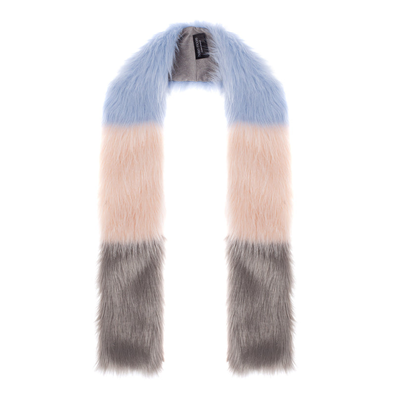 Patch Faux Fur Scarf