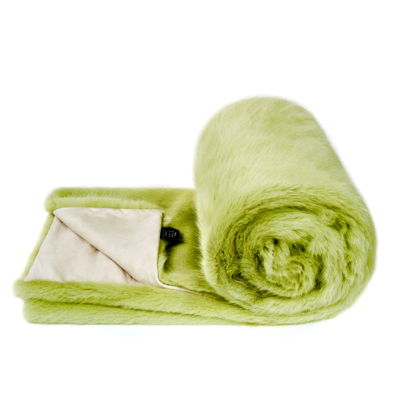 Faux Fur Throw Willow Green