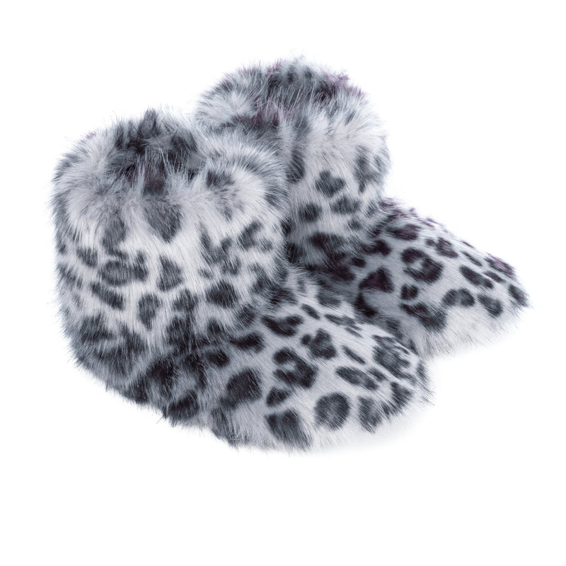 Slipper Boots Size 3-4 Silver Leopard