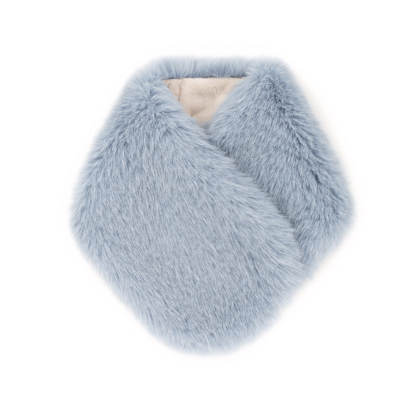  Sky Blue faux fur Coco scarf by Helen Moore