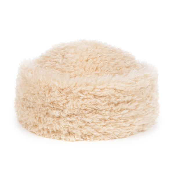  Cream faux sheepskin Sherpa Hat by Helen Moore