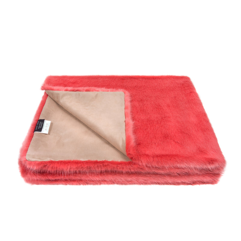 Faux Fur Throw Coral