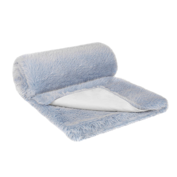 Faux Fur Throw Sky Blue