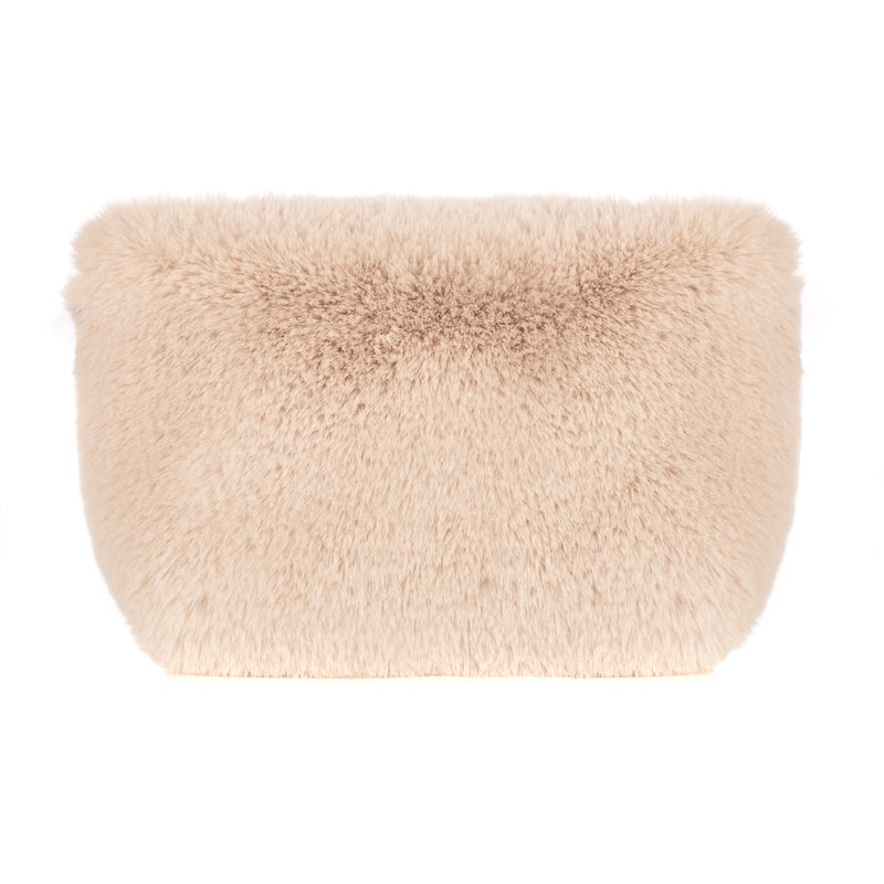 Biscuit Cloud faux fur make up bag by Helen Moore