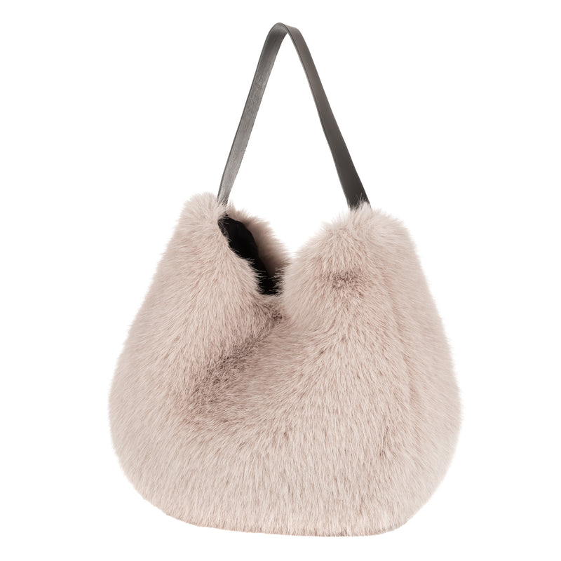  Quartz faux fur Slouch Bag by Helen Moore