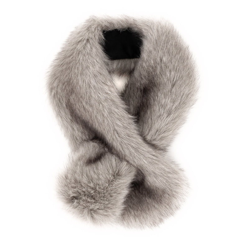  Earl Grey faux fur Tiptop Scarf by Helen Moore