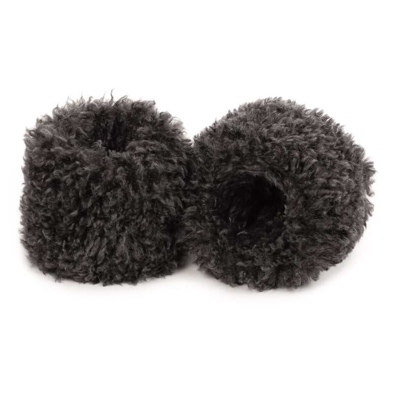  Charcoal faux sheepskin wrist warmer cuffs by Helen Moore