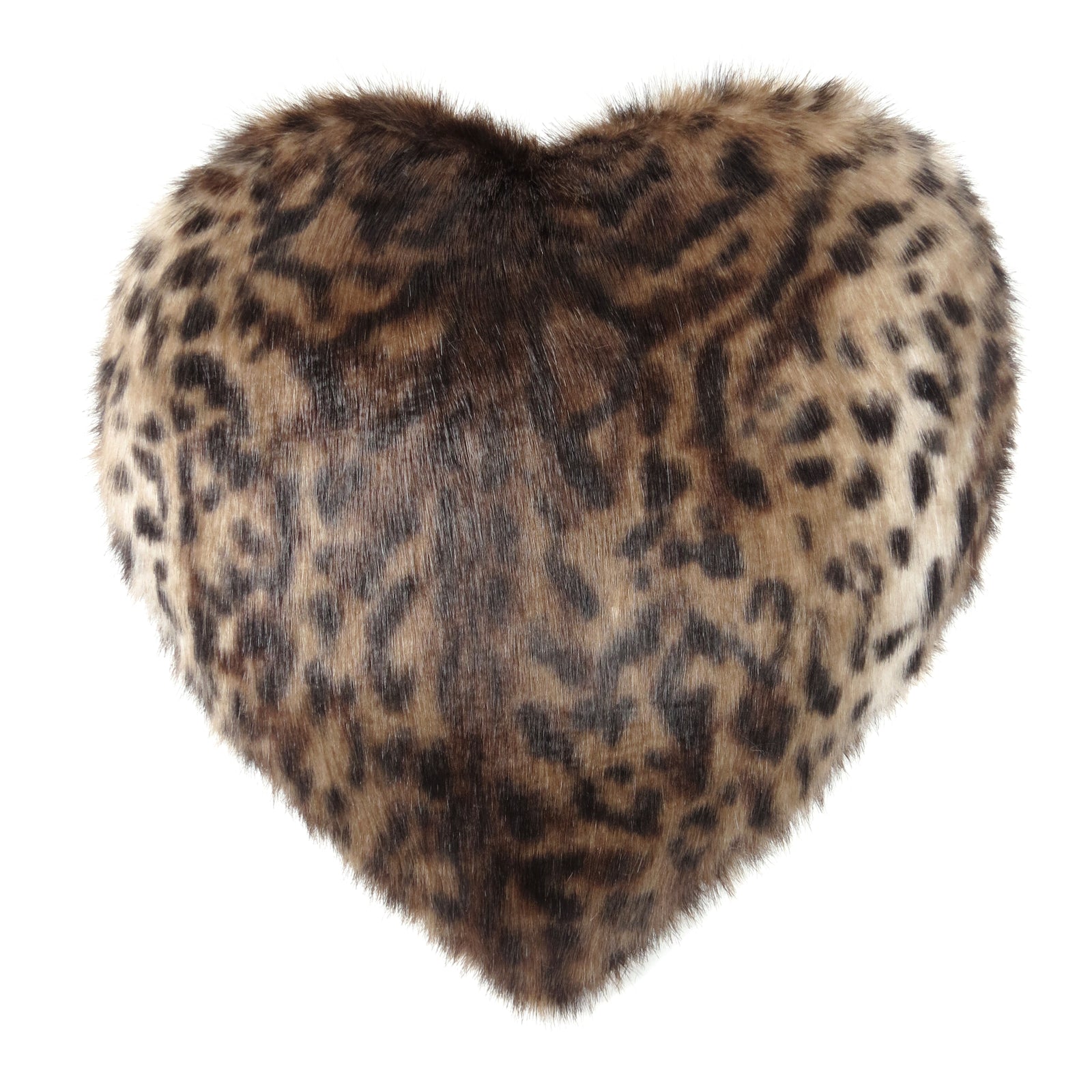 Faux fur heart shaped cushion by Helen Moore